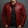 Nueva Chaqueta de Cuero Europea y Americana para Hombre Otoño e Invierno, Talla Grande, Abrigo de Cuero de Moda Ajustado para Exportación en Wish y Aliexpress