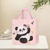 Temporada de Regreso a Clases Bolsa de Tela Estudiante Dibujo Animado Lindo Panda Bolsa de Regalo para Fiesta de Cumpleaños Bolsa para Dulces Bolsa No Tejida Laminada