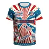 Ropa Transfronteriza Primavera y Verano 2024 Día de la Independencia de EE. UU. Ropa Deportiva para Hombre Camiseta de Manga Corta con Estampado Digital Ropa para Parejas