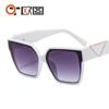 Nuevas gafas de sol de moda coreana para hombres y mujeres, con protección UV en colores europeos y americanos, montura grande, 9555