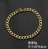 Joyería de Acero de Titanio de Venta Caliente Transfronteriza, Pulsera de Acero Inoxidable con Baño de Oro de 18K a la Moda Hip-Hop, Pulsera de Cadena Cubana para Hombre al por Mayor
