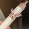 Anillo Abierto Sencillo y Elegante de Mariposa con Circonita, Único y Moderno, Anillo Exquisito y Versátil para el Dedo Índice, Joyería de Lujo Ligero y de Gama Alta