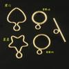 Hebilla de oro americano de 14 quilates con forma de corazón, forma de estrella de cinco puntas, para pulsera, collar, cierre de perla, accesorios