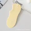 Calcetines Invisibles de Algodón Puro Dopamina en Colores Caramelo, Estilo Verano Delgado, Calcetines Invisibles Lisos con Talón Antideslizante de Silicona, Calcetines Invisibles de Corte Bajo