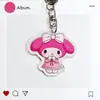 Chaveiro Sanrio Chaveiro Transparente de Acrílico Dupla Face Pingente Fofo para Bolsa Menina Kuromi Ins