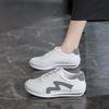 Zapatos de Verano de Cuero Suave Forrest Gump de Venta Caliente Transfronterizos Antideslizantes Versátiles Zapatos Blancos con Cordones Zapatilla Casual Zapatos Planos para Mujer