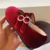 Zapatos de invierno para niños estilo Chanel de doble botonadura, zapatos de terciopelo para niños pequeños, zapatos de algodón para niñas con felpa, segundos zapatos de algodón para bebé princesa