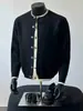 Cardigan Patchwork Design da Fábrica Original 2026 Outono Novo Estilo Jaqueta Tricô Casual Estilo Preguiçoso Falso Duas Peças Bloqueio de Cor