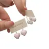 Aretes de Cuentas en Forma de Corazón, Versátiles y de Moda, Dulces y Delicados, Aretes de Alta Gama y Exquisitos para Mujer