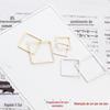 Acessórios para Joias Artesanais DIY, Galvanoplastia com Ouro Real, Retenção de Cor por Um Ano, Brincos Quadrados, Pingentes de Orelha, Joias
