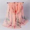 Bufanda de Seda para Mujer, Bufanda Delgada Larga de Gasa para Primavera y Otoño, Bufanda Pequeña Versátil, Decoración Estampada, Estilo Otoño, Moderna y Versátil
