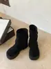 Botas de Caña Media con Suela Gruesa Sabor a Melaleuca y Pino para Mujer 2026 Nuevo Estilo Otoño Botas Martin para Aumentar la Altura Estatura Pequeña Botas para Piernas de Pantalón Estilo Chica Picante