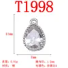 Mini Gota de Agua Oval Corazón Estrella de Cinco Puntas Forma de Corazón Zirconia Incrustada Cobre Puro Colgante Pendiente Hecho a Mano Borla Colgante Materiales