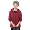 Roupas de outono de meia-idade e idosos mãe feminina casaco com capuz vovó primavera e outono casaco fino jaqueta roupas de velha senhora