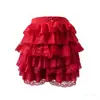 Estilo Europeu e Americano Garota Picante Cor Sólida Múltiplas Camadas Bolo Praia Quente Sexy Shorts de Renda Babado Ondulado Calça Saia