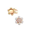 Botones de Puño Flor de Perla con Goteo de Aceite Simples y Versátiles Accesorios de Botón Decoración de Ropa Aleación de Zinc Materiales de Accesorios para Joyería DIY