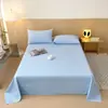 Sábanas Gruesas Cepilladas de Algodón Puro 100% Algodón Puro Color Doble Dormitorio Estudiante Funda de Almohada Juego de Tres Piezas Fábrica de Origen