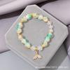 Pulsera de cola de pez con degradado de esmalte de color ráfaga de cristal para mujer, diseño pequeño público de verano, joyería explosiva al por mayor para zonas escénicas