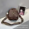 Transfronteiriço 2025 Novo Modelo Tika Misu Original Feito à Mão College Retrô Simples Transversal Casual Bolsa de Ombro Mochila