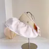 Sombrero de Sol de Aire Anti-ultravioleta de Verano Moda con Ala Grande Cosido para Mujer Sombrero de Sol para Viaje al Aire Libre Sombrero de Concha