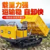 Vehículo de Transporte con Orugas Hidráulico de Descarga Automática con Orugas de Goma Engrosadas para Terrenos Agrícolas y Montañosos, Vehículo de Transporte Todo Terreno con Capacidad de Escalada