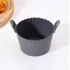 Molde de Silicone de Grau Alimentício Copo de Ovo para Air Fryer Ferramenta de Assar Forma de Muffin com Duas Alças Tigela para Ovo Cozido Molde de Bolo