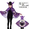 Capa de Diabo com Chifres para Crianças de Halloween Bruxa Abóbora Mágico Vestido de Performance Capa Infantil
