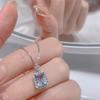 Colar Diamante Azul Oceano Cintilante para Mulheres, Acessório Azul Nicho Francês de Alta Qualidade, Corrente Versátil para Clavícula, Gargantilha Fashion de Luxo Leve