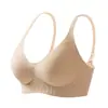 Sutiã de sustentação e levantamento sem costura cor nude com bojo fixo para seios pequenos, push-up, anti-flacidez, suporte macio, que acomoda os seios, sem aro de metal para mulheres