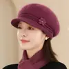 Sombrero de Lana de Conejo para Mujer Otoño e Invierno con Felpa Cálida para Personas de Mediana Edad y Mayores Protección Auditiva Protección contra el Frío Tejido Grueso para Exteriores