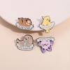 Bonito Dos Desenhos Animados Preto Pequeno Corvo Estilo Broche Criativo Animal Série Little Seal Bat Combinação Crachá terno