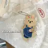 Llavero de peluche de tela de dibujos animados estilo coreano, lindo conejo que camina, oso y perro llavero para bolsas