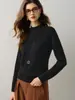 Suéter de cashmere 100% puro de sete agulhas espessado para mulheres, gola semi-alta, mangas compridas, pulôver, camada base de tricô versátil para outono e inverno