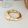Pulseira Frisbee Geométrica Irregular Estilosa Exagerada Transfronteiriça Europeia e Americana Pulseira de Liga Metálica Brilhante Pulseira Feminina