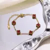 Pulsera de Trébol de Cuatro Hojas de 9 mm Superventas Transfronterizo Acero de Titanio 18K Moderna al por Mayor Adornos Europeos y Americanos para Mujer Nicho Lujo Ligero Sensación de Alta Gama