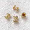 Chapado en Oro Real Circonita Encaje Doble Cara Flor Bandeja Asimétrica Pulsera de Perlas Accesorios DIY Joyería Hecha a Mano Perlas