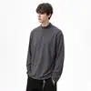 Comércio Exterior Outono Camiseta de Algodão Puro Manga Longa Lã Flanelada Solta Camada Base Masculina Gola Alta Meio Masculina Amazon Atacado Transfronteiriço