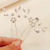 Accesorios para el Cabello de Novia de Comercio Exterior, Peine para el Cabello de Foto de Boda de Alta Gama, Juego de Pasadores en Forma de U con Flor de Pedrería Hecho a Mano