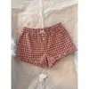 Calça de Pijama Floral Color Block Retrô Estilo Coreano Feminina 2026 Verão Novo Tamanho Grande Emagrecedor Versátil Casual Shorts Calça de Casa