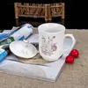Taza de Té de Cerámica Jingdezhen para el Hogar de Gran Capacidad con Tapa y Asa Taza de Té para Oficina de Negocios con Logo