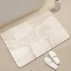 Alfombra de Baño Absorbente de Tierra de Diatomeas con Diseño de Línea Minimalista Transfronterizo para Entrada, Baño, Inodoro, Secado Rápido, Antideslizante, Felpudo de Alta Calidad