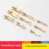 Não personalizado. 3 Não. 5 Não. 8 Nylon Metal Resina Pendurado Banhado Luz Ouro Zíper Puxador Atacado Zíper Puxador