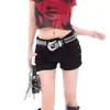 Cinto Único e Estiloso com Strass para Mulheres, Novo Design Subcultural Y2K, Cinto Estilo Americano para Combinar com Saias Curtas