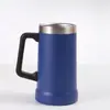Taza de Cerveza de 24 oz Acero Inoxidable 304 Taza de Doble Pared con Aislamiento al Vacío Gran Capacidad Portátil para Oficina con Asa