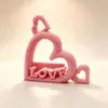 Portafotos con forma de corazón transfronterizo, adorno de escritorio impreso en 3D, soporte de plástico para fotos con tema Polaroid LOVE, decoración