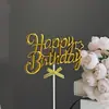 Inserto de Pastel de Feliz Cumpleaños Tridimensional Transfronterizo Plástico Estampado en Caliente Decoración de Pastel de Feliz Cumpleaños Suministros para Fiesta