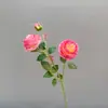 Peonía artificial al óleo con 3 cabezas para decoración del hogar, flores artificiales para accesorios de fotografía, flores artificiales para decoración de bodas y paisajismo