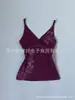 Estampa Vintage Estilo Europeu e Americano Decote V Camisola Sexy 2025 Comércio Exterior Moda Feminina Top Curto