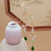 Grampo de Cabelo de Bambu Estilo Chinês com Design de Pintura a Tinta, Grampo de Cabelo Hanfu Único, Grampo de Cabelo para Traje Antigo, Acessório de Cabelo Mori Girl, Item Popular de Estilo Nacional