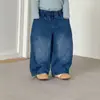 Jeans de pierna ancha para niños, pantalones de pierna curva para niños, colección de otoño para niñas, nuevos estilos primavera/otoño 2026, pantalones largos casuales para bebés